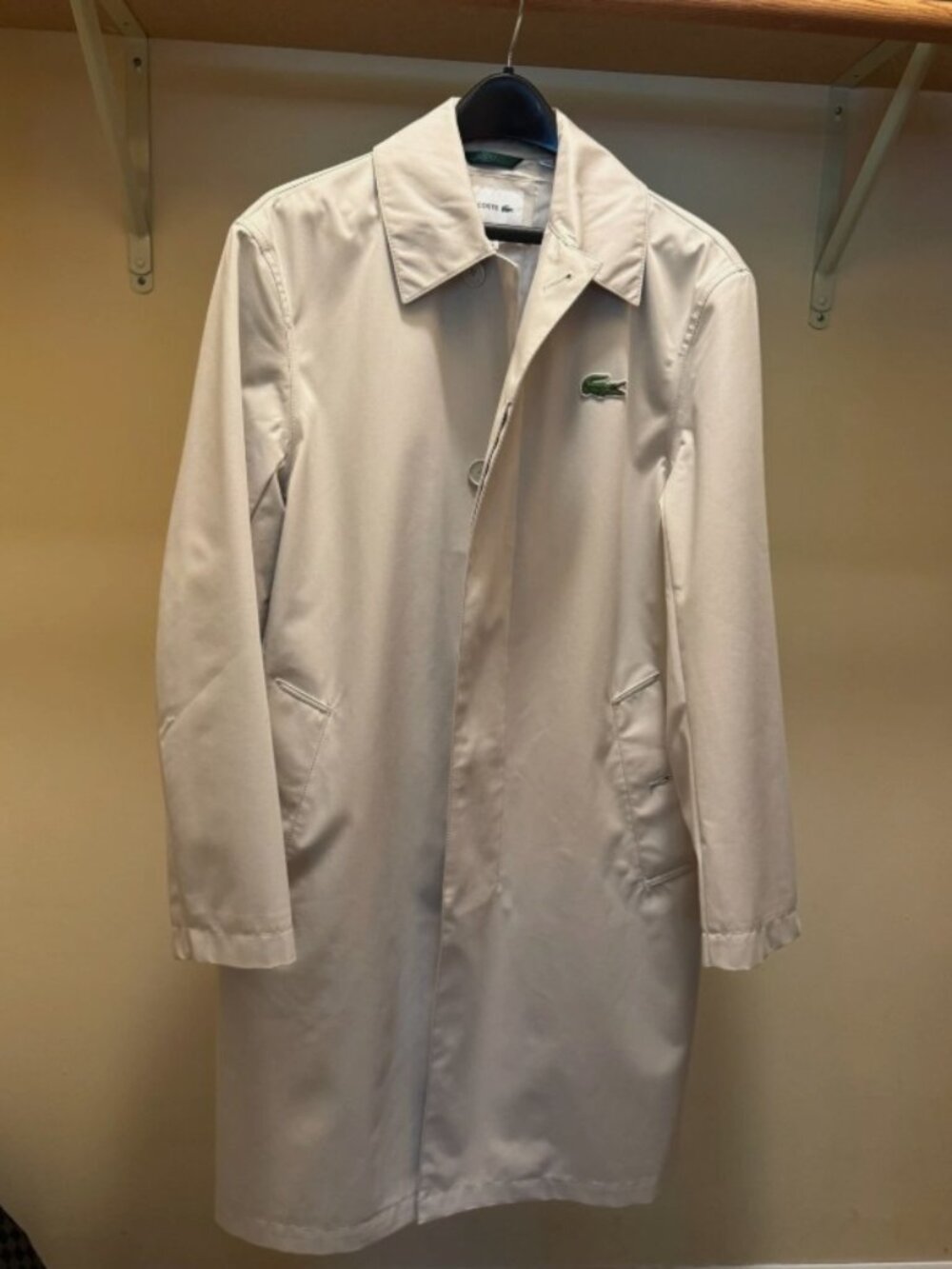 Lacoste Men's Water-Repellent Windproof Trench Coat SZ FR 46 US S